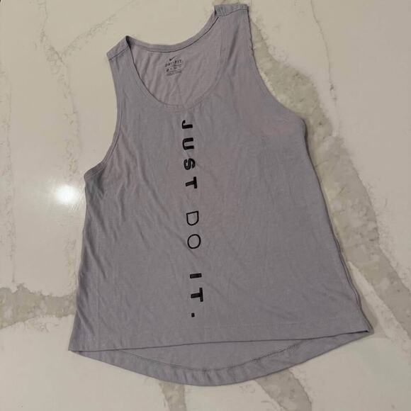 Nike Dri-Fit Sleeveless Running Miler Just Do It Tank Top Womens XS Gray Workout - Picture 2 of 4